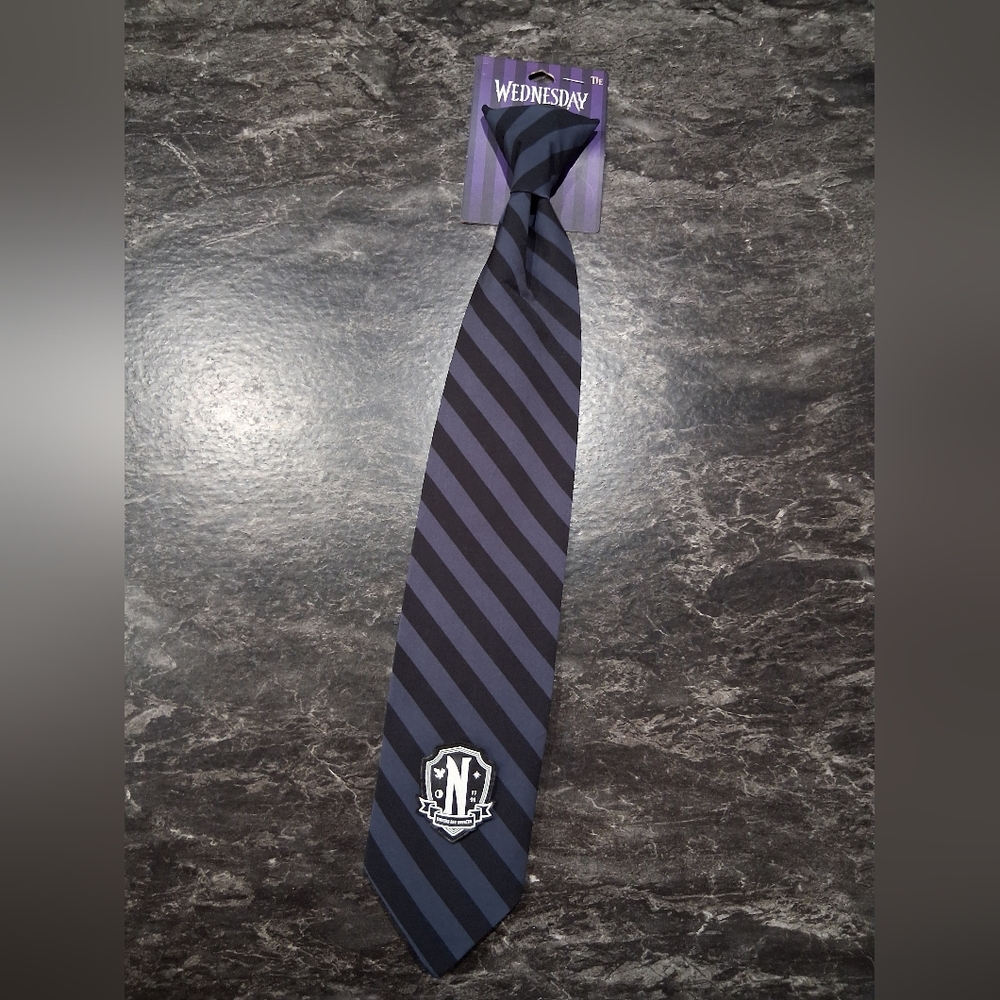 Wednesday Addams Family Costume Cosplay Clip On School Tie